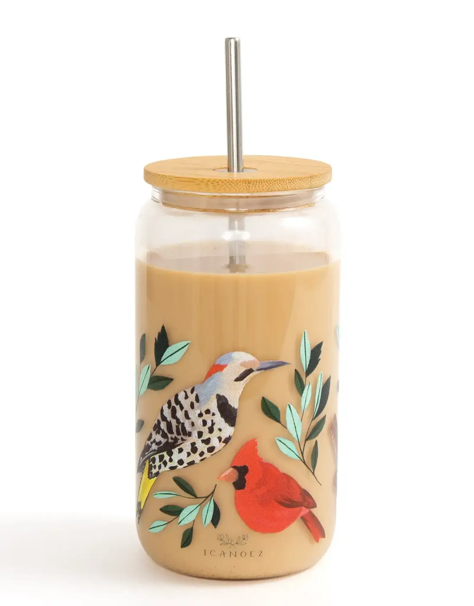 Feathered Friends Glass Can