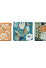 Square Cotton Printed Zip Food Pouch L7" - Assorted