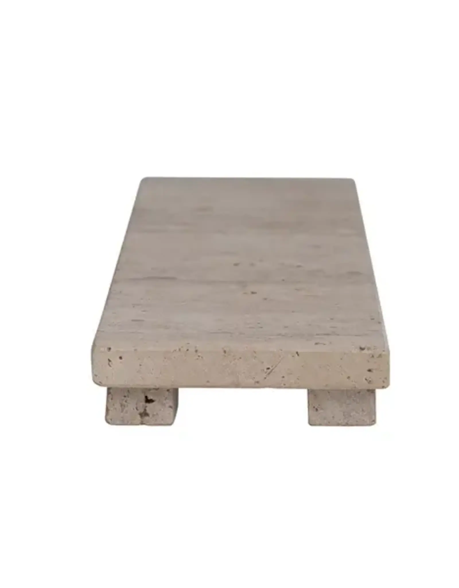 Beige Travertine Footed Serving Board L12" W4"