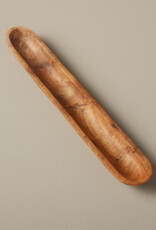 Long Teak Oval Dish, 12.5x2x1”