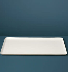 Dove Aluminum and Enamel Oversized Tray L26.5 W14"