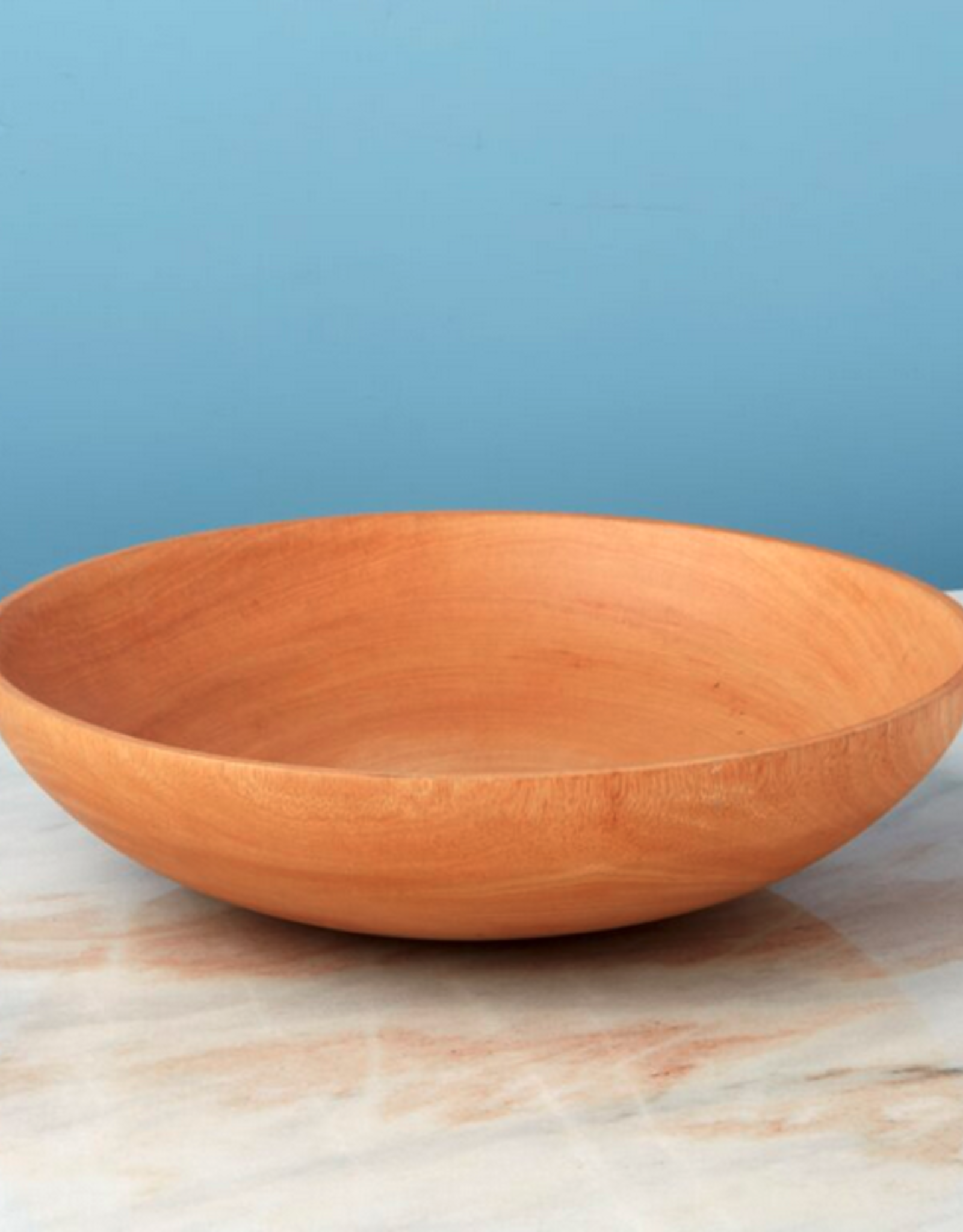 Kiln Mango Wood Shallow Bowl D11.75"