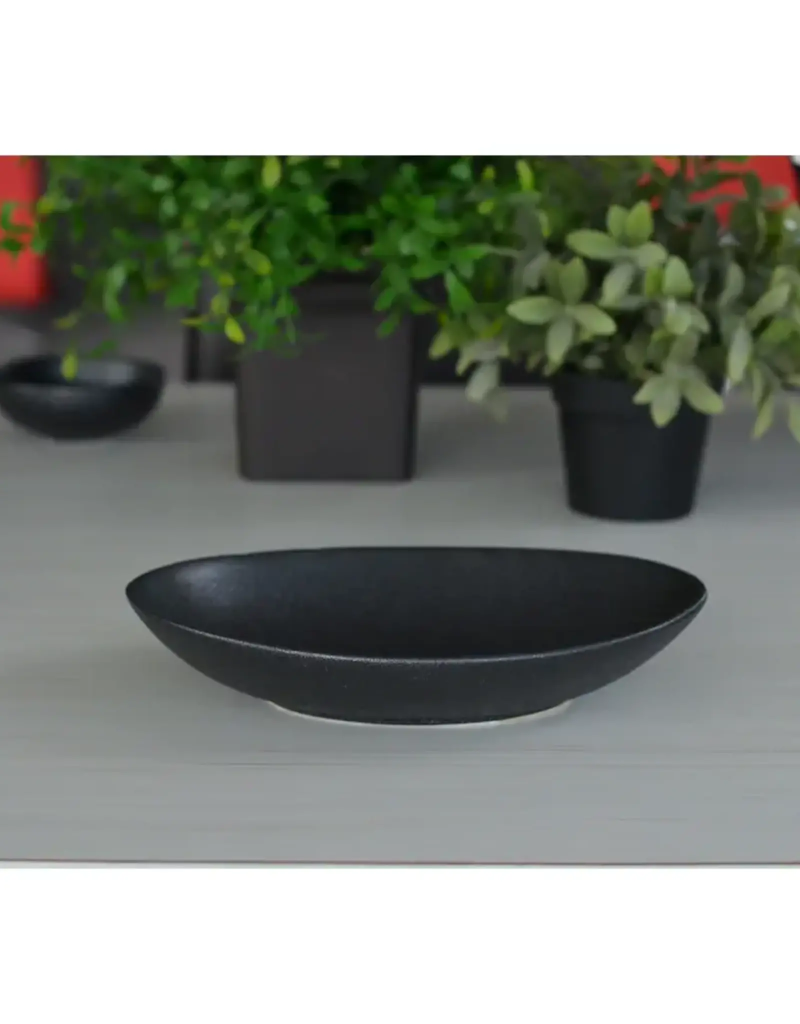 Matte Black Elan Oval Bowl L11.8"