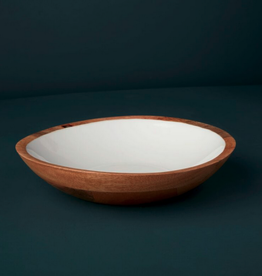 Medium Madras Wood and Enamel Shallow Bowl D10.5"