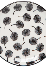 Black and White Dandelion Appetizer Plate D6"