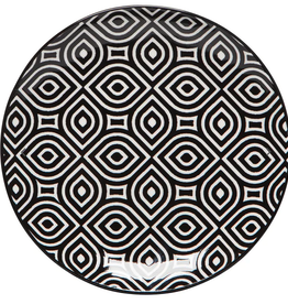 Black and White Geo Appetizer Plate D6"