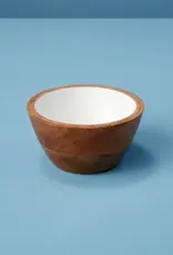 Madras Wood and Enamel Snack Bowl