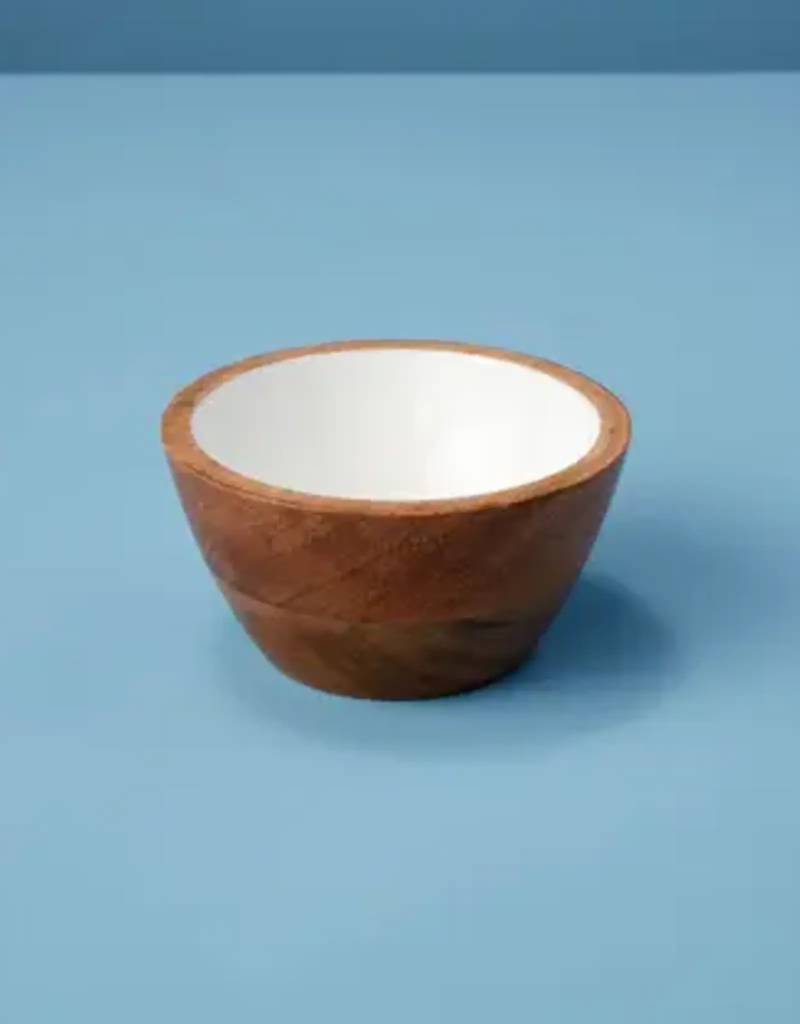 Madras Wood and Enamel Snack Bowl