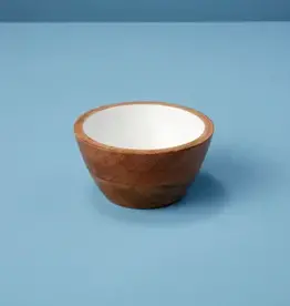 Madras Wood and Enamel Snack Bowl