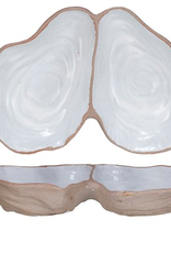 Oyster Shell Shaped Dish with 2 Sections L5.75"