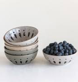 Round Stoneware Berry Bowl D5" H2" - Assorted