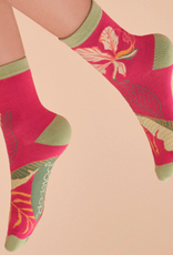 Socks - Delicate Tropical in Dark Rose