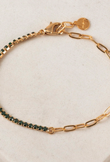 Tennis Paperclip Bracelet - Emerald