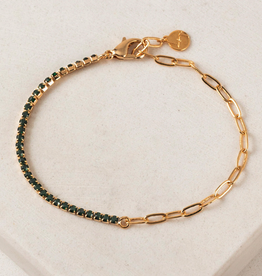 Tennis Paperclip Bracelet - Emerald