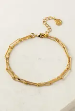 Arlo Paperclip Layered Bracelet - Gold