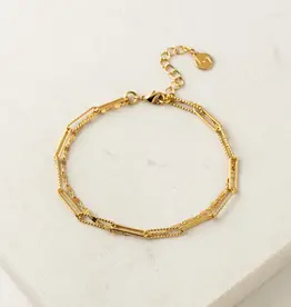 Arlo Paperclip Layered Bracelet - Gold