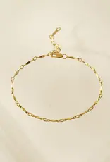 Dapped Bar Chain Gold-Filled Bracelet