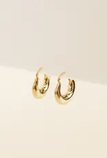 Gold Sculptural Wide Hoop Earring