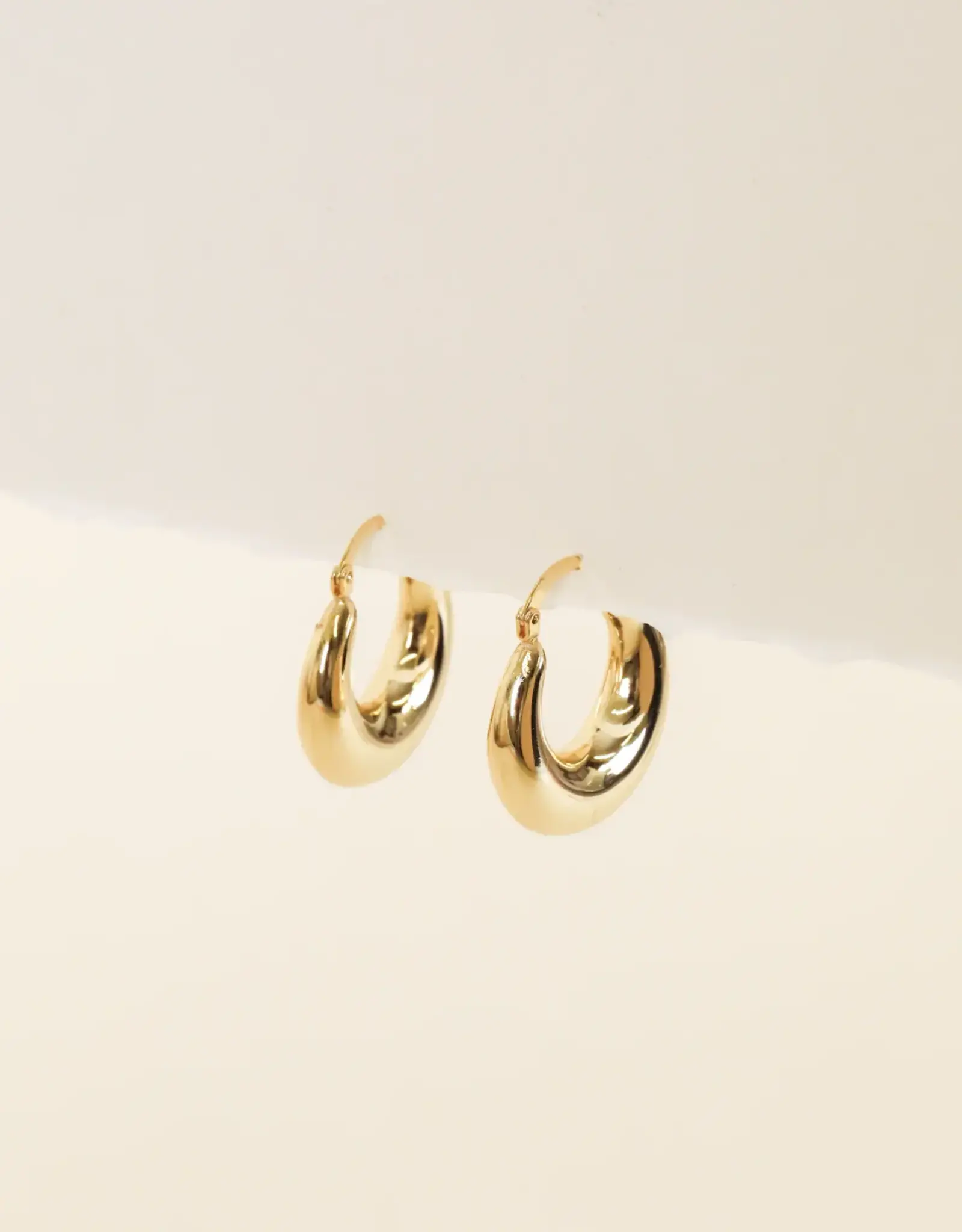 Gold Sculptural Wide Hoop Earring