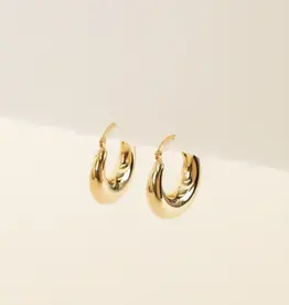 Gold Sculptural Wide Hoop Earring