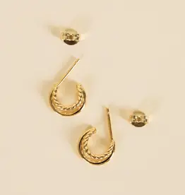 Gold Double Hoop Earring