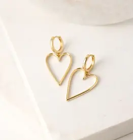 Lovestruck Heart Hoop Earrings - Gold