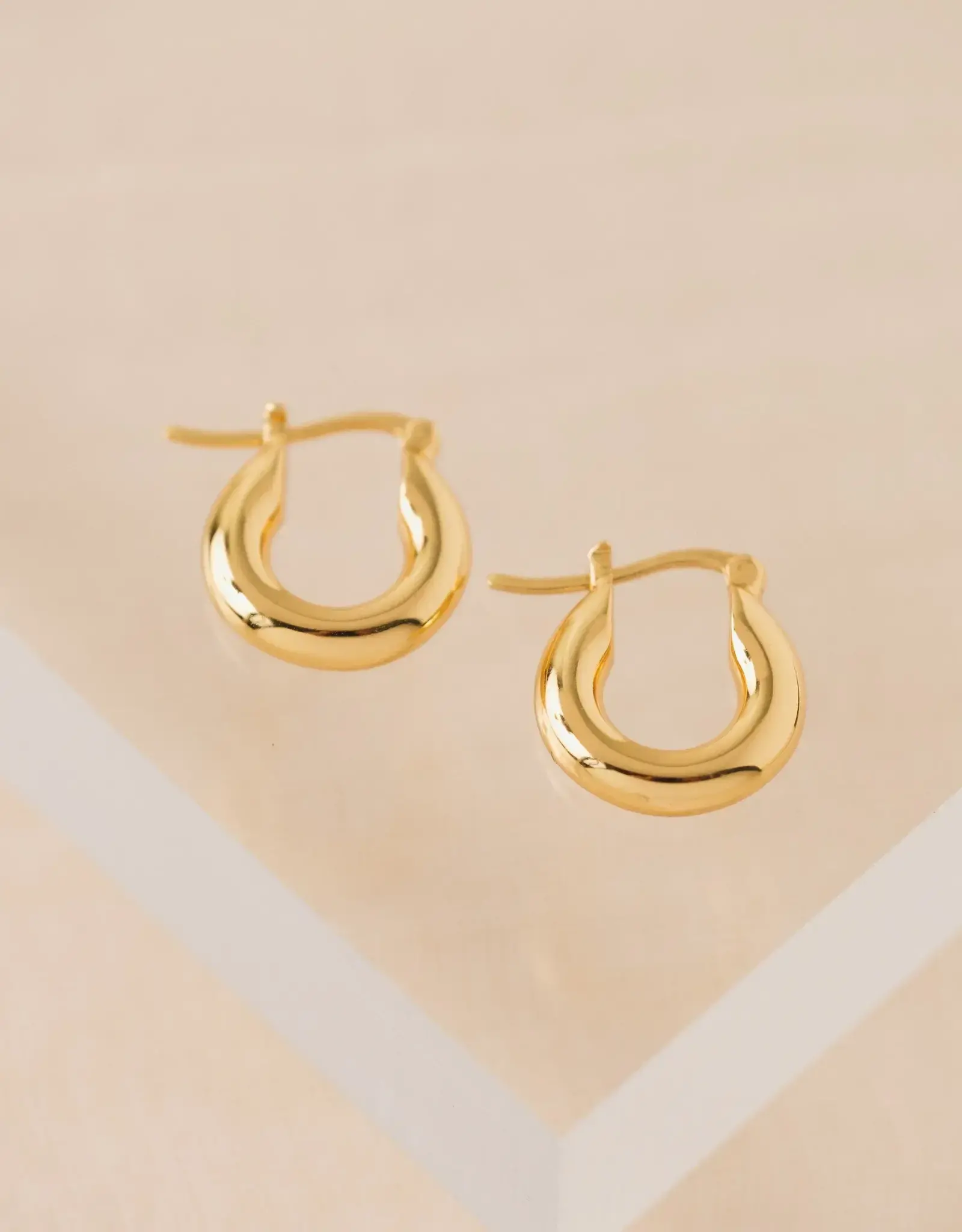 Gold Demi Fine Chunky Hinge Hoop Earrings 11mm