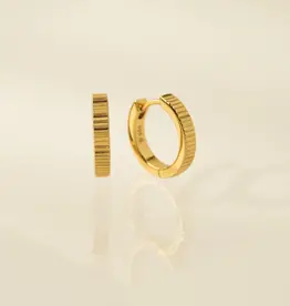 Demi Fine 15mm Fluted Hoop Earrings - Gold