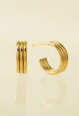 12mm Triple Gold-Filled Post Hoop Earrings