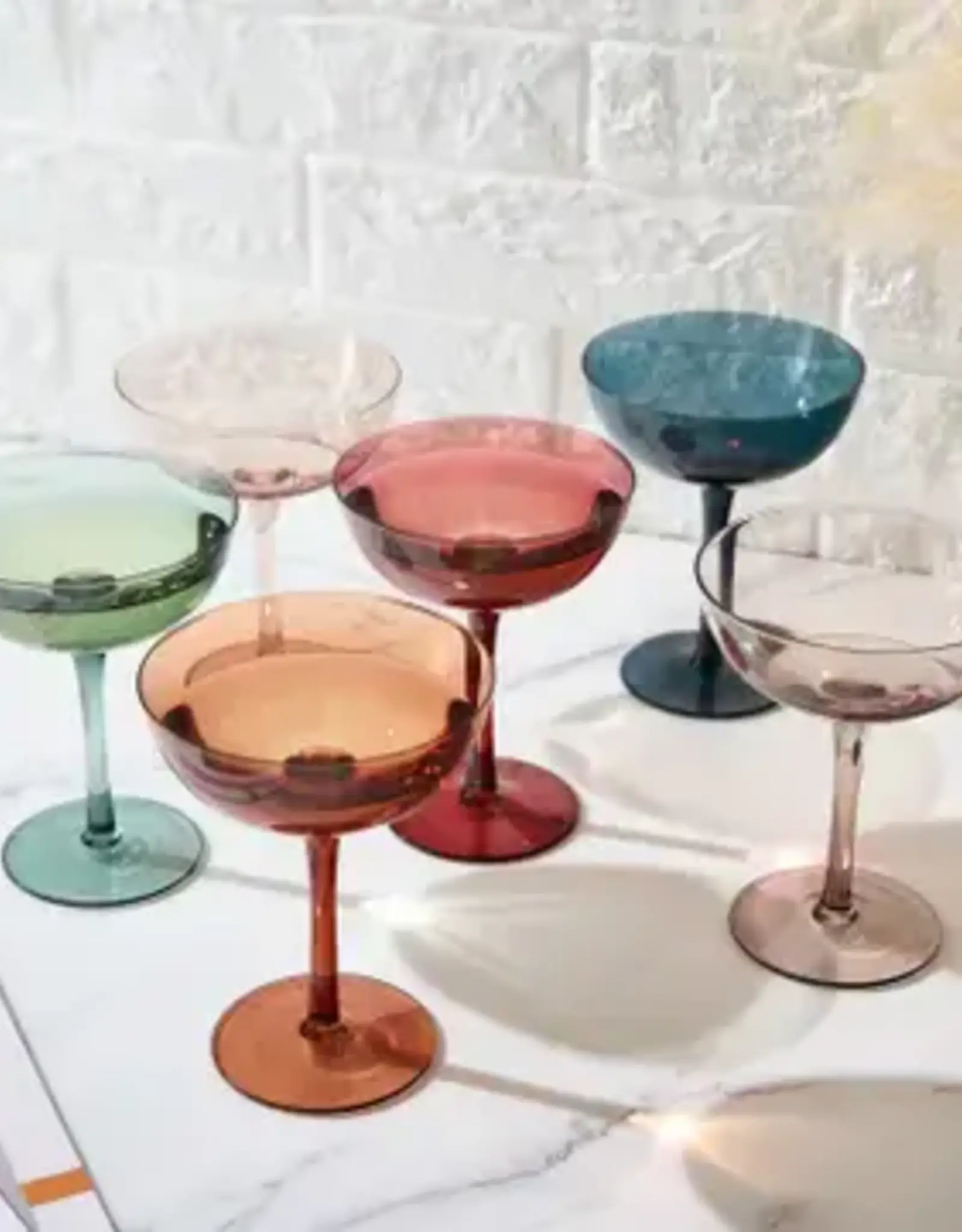 Coupe Cocktail Glass - muted colours