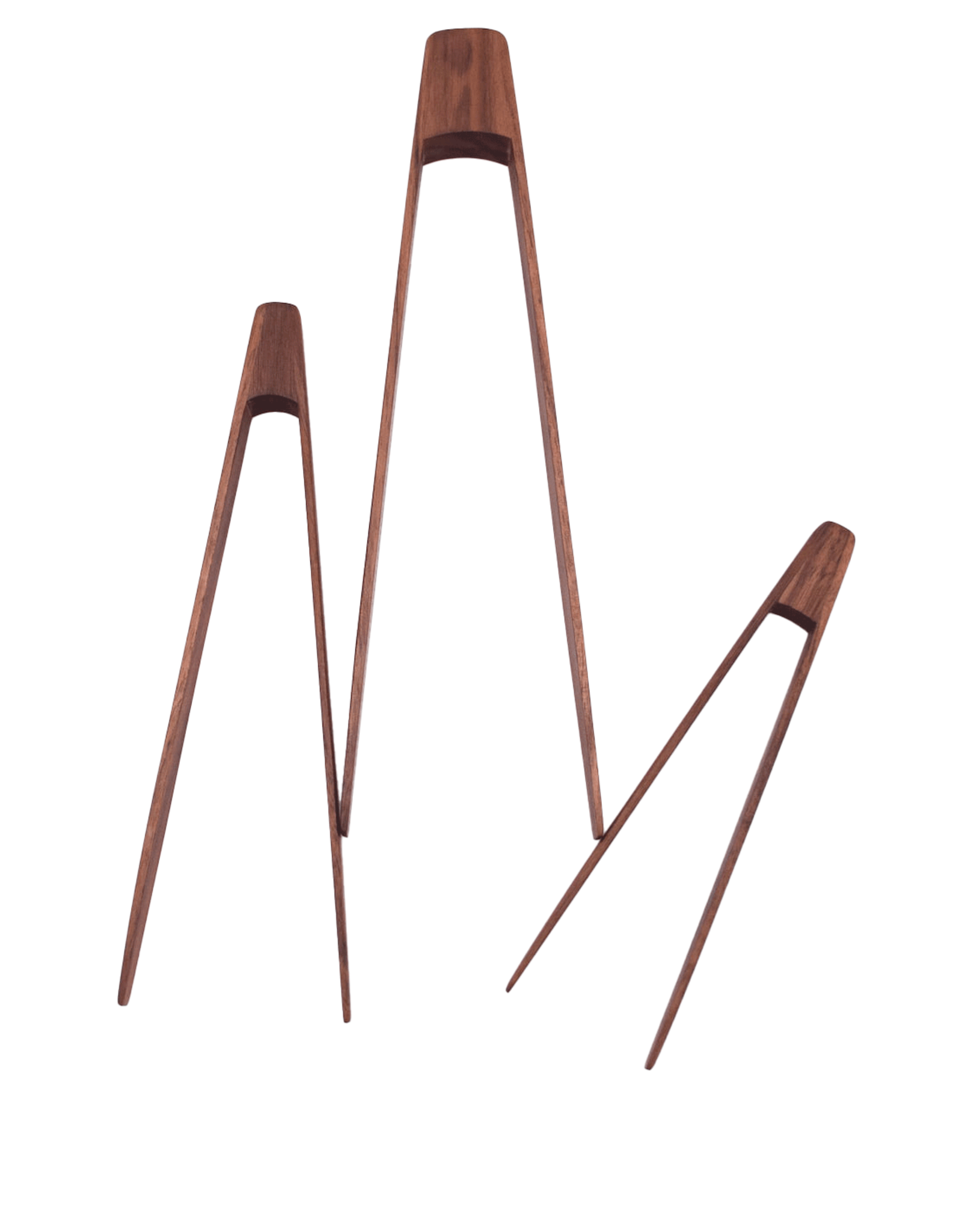 Medium Walnut Wood Tongs L9"