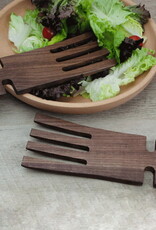 Walnut Wood Salad Hands 9"