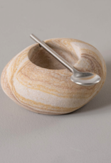 Sandstone Salt Cellar with Spoon