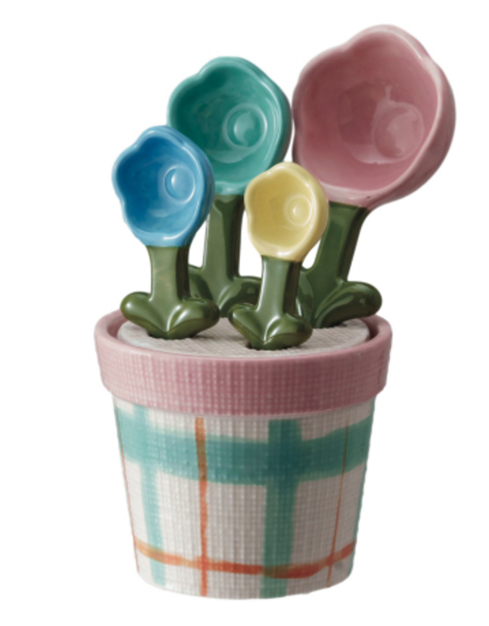 Stoneware Flower Pot Measuring Spoons