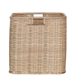 Small Square Hand Made Palm & Rattan Square Basket L12"
