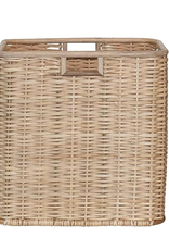 Large Square Hand Made Palm & Rattan Square Basket L16"