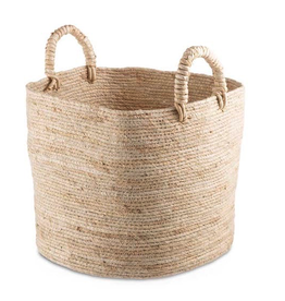 Large Natural Maiz Basket with Handles D13.4”