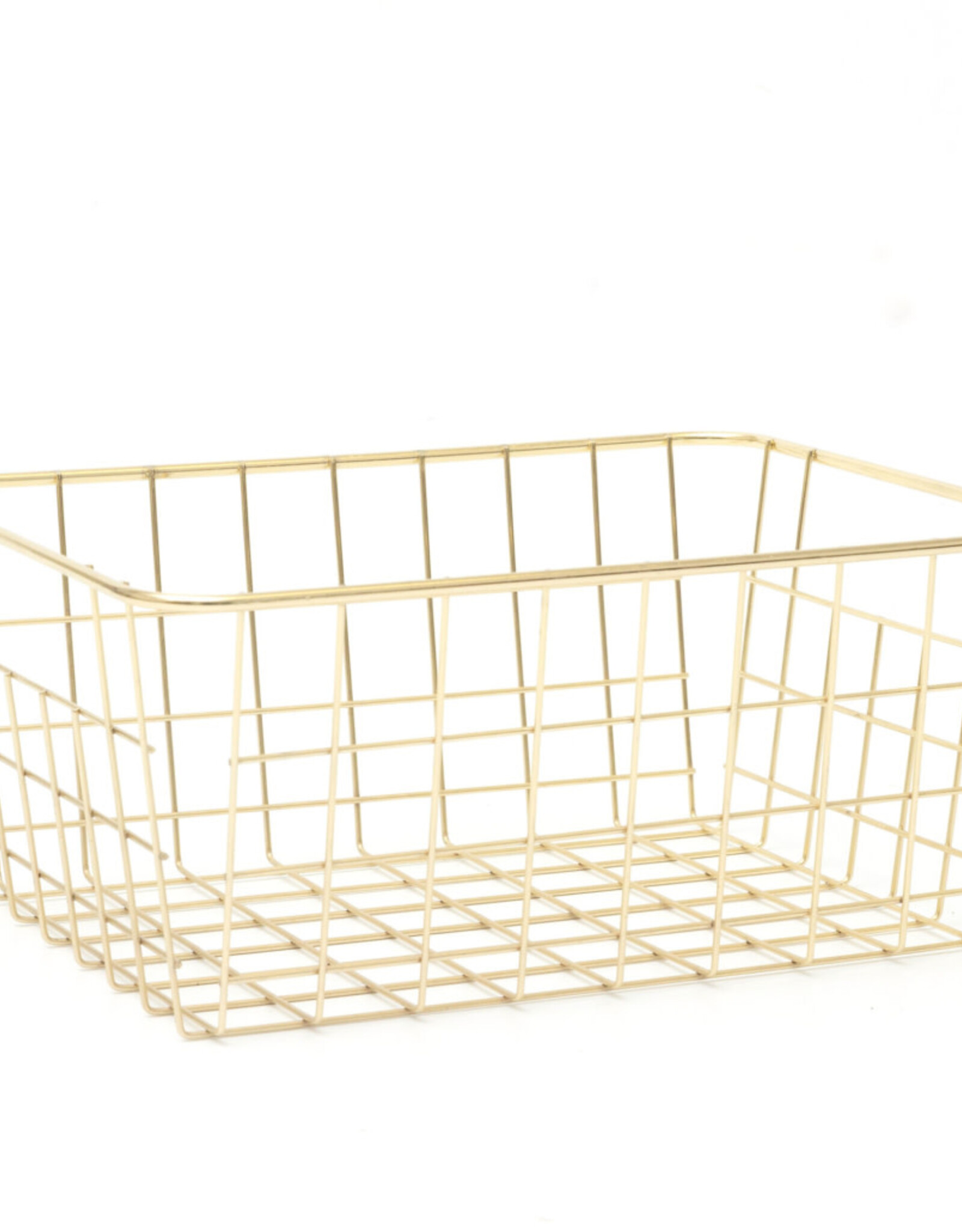 Gold Wire Rectangular Basket L11" W8.5"