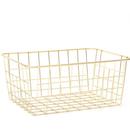 Gold Wire Rectangular Basket L11" W8.5"