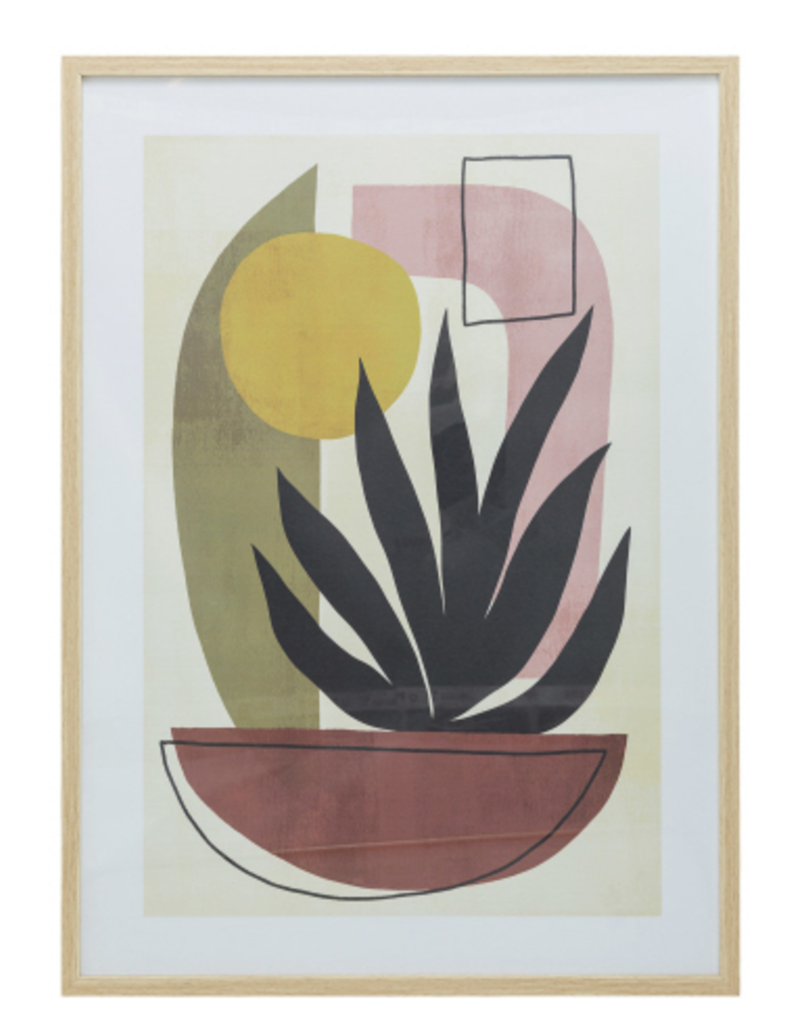 Multi Coloured Abstract Botanical Print L28.25" W20.5"