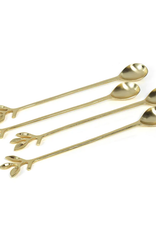 Gold Leaves Cocktail Spoon