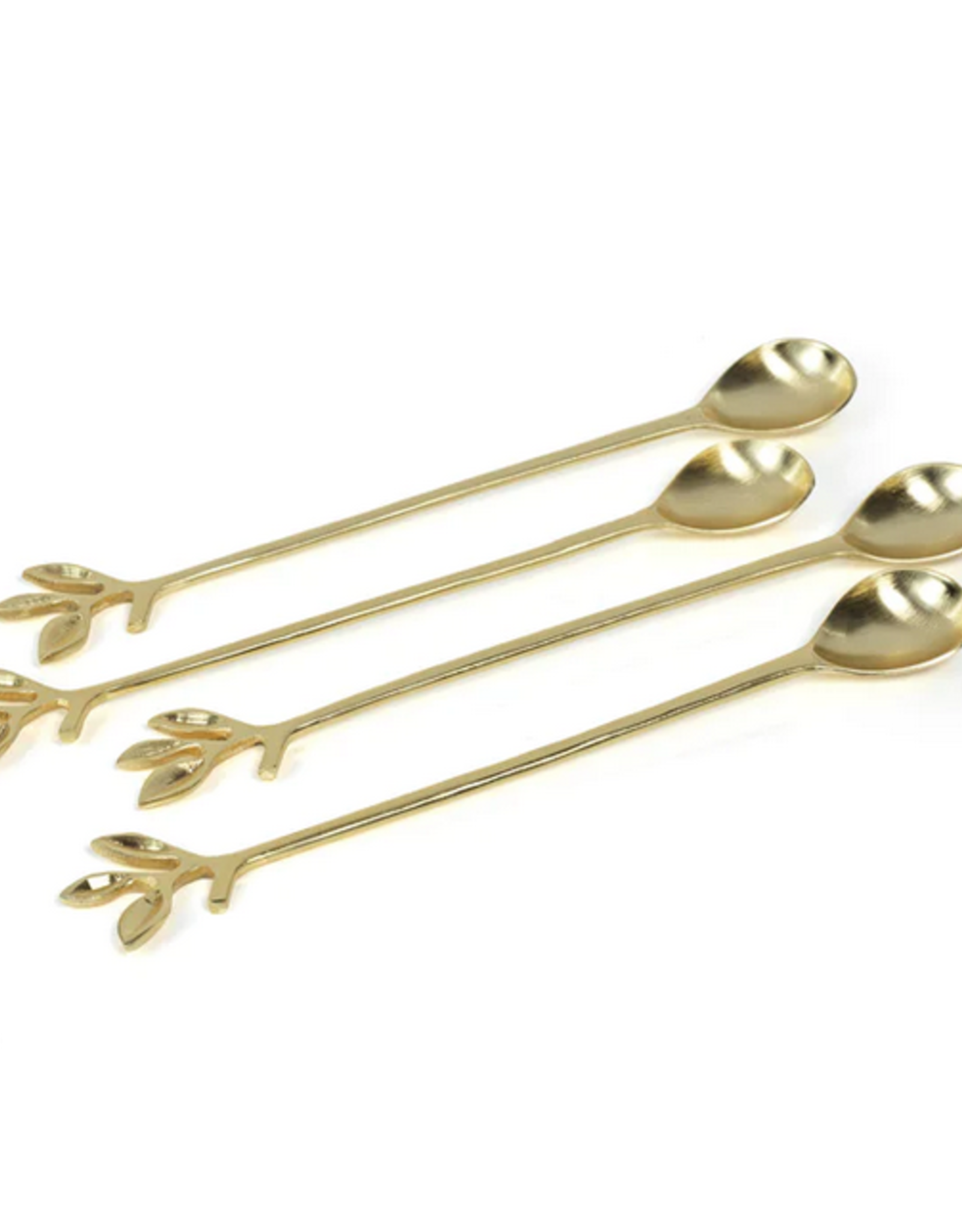 Gold Leaves Cocktail Spoon