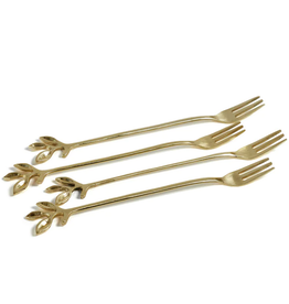Gold Leaves Cocktail Fork