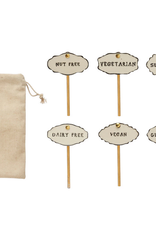 Stoneware & Stainless Steel Food Markers Set of 6