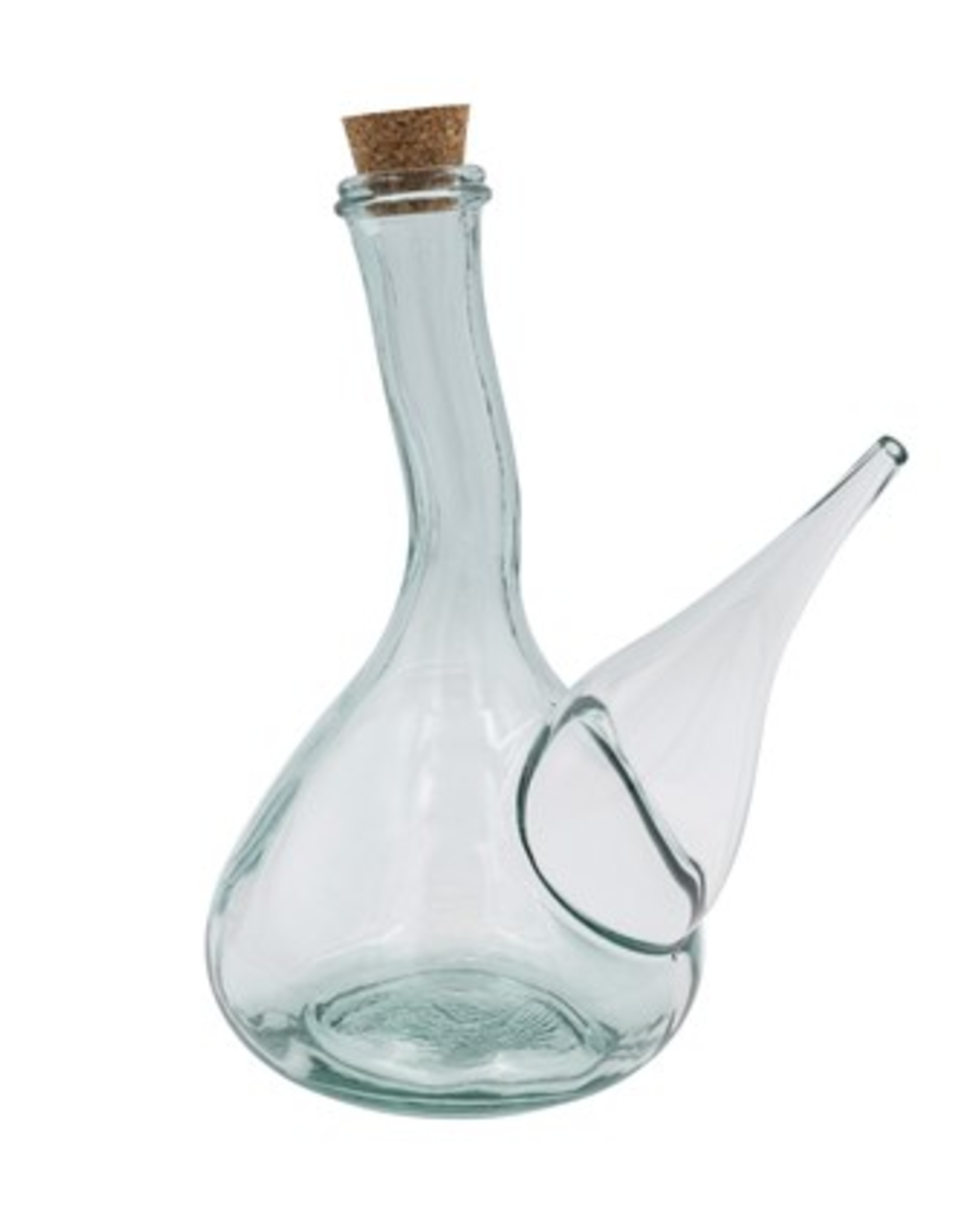 Large Recycled Glass Cruet with Stopper Quart
