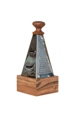 Stainless Steel Grater with Acacia Wood Handle L7"