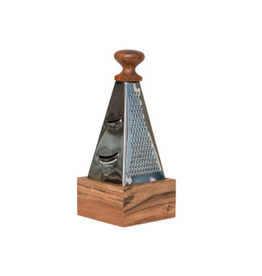 Stainless Steel Grater with Acacia Wood Handle L7"
