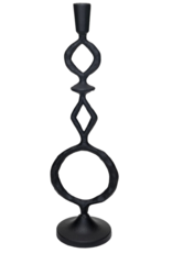 Large Black Cast Iron Taper Holder D5.25" H17.5"