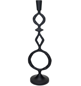 Large Black Cast Iron Taper Holder D5.25" H17.5"