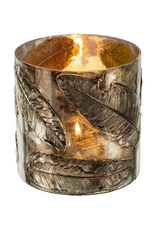 Small Black Leaf Relief Votive H4.72"